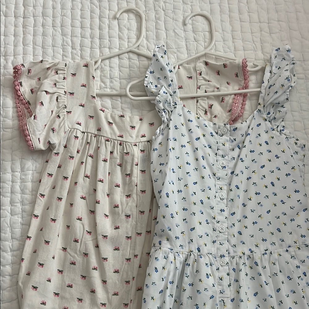 White and Cream Floral Jumpsuits